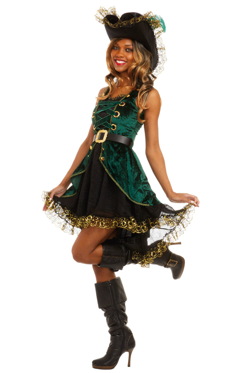 Emerald Pirate Costume, Green Pirate Wench Costume – 3wishes.com